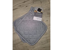 Pannelap, Set van 2 pannenlappen, Grijze pannenlappen