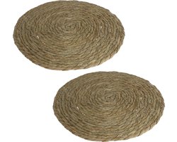 Pannen onderzetter - Set van 4x stuks - 32 cm - zeegras - rond - onderlegger - Kookpannen/bakpannen op tafel zetten