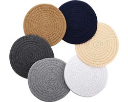 Pannen onderzetters 6 stuks - Katoen geweven - Hittebestendig - Pannenonderzetter