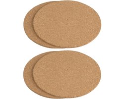 Pannen onderzetterset Kurk - 18 cm - 4 stuks