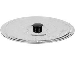 Pannendeksel Metaal - Deksels Kookgerei - Efficiënt Koken - Met Afdruipvlak - 25 cm - Chroom