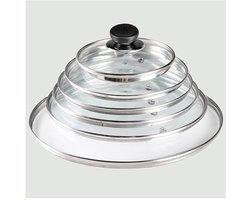 Pannendeksel - Universeel Deksel - Koken en Bakken - Hittebestendig Handvat - 22 cm - Metaal