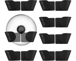 Pannendekselhouder - 6 Stuks - Dekselhouder - keukenkast organizer - Verstelbaar - Opbergen deksel rek - Kunststof - Pannenrek - Pannendeksel organizer - Opbergrek - Supersterk en duurzaam - zwart