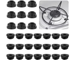 Pannendragers 30 stuks met roestrubberen voetjes en rubberen doorvoeringen voor pannensteunen