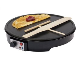 Pannenkoekenmaker 30 cm – 1000W – Anti-aanbakplaat – Inclusief Spatel & Hark – Royal Swiss®