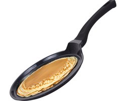 Pannenkoekenpan inductie PFAS vrij - Pannenkoekpan - Crêpepan - Pancake pan- Marmeren coating - Inductie - 26cm - Zwart