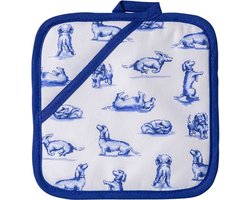 Pannenlap Teckel Nhaan - Wit - Katoen - 18 x 18 cm