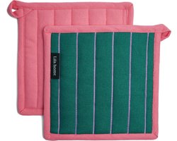 Pannenlappen - 2 stuks - Vivid - Groen - Paars - Roze - 20 x 20 cm - Biologisch Katoen