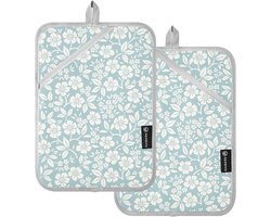 Pannenlappen Set - Ovenwanten Keuken - Veilig Koken - Hittebestendige Voering - 2 Stuks - Bloemenpatroon