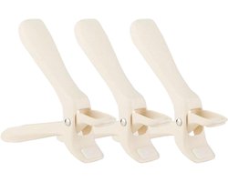 Pannenlappenset met lifters - Keukengereedschap - Hete objecten pakken - Verstelbare flexibele kop - 3 stuks - Crèmetinten