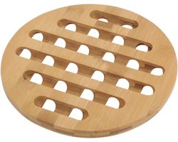 Pannenonderzetter - 3x - bamboe hout - D20 x H1 cm - hittebestendig