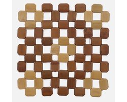 Pannenonderzetters - Bamboe - Vierkant Design - Bamboe pannenonderzetters - Stijlvol - Anti slip - Voorkomt kringen op je tafel - Hitte bestendig - ca.21 cm.