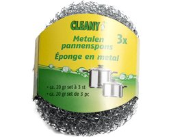 Pannenspons Metaal Set à 3 stuks