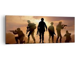 Panorama Schilderij - Wanddecoratie Canvas - Woonkamer Decoratie - 3D Visueel Effect - 140x50cm - Bruin