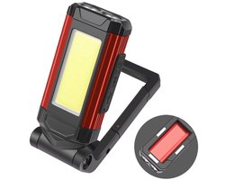 Panoramische autowerklamp, LED-werklicht, USB-oplaadbaar, magnetisch en opvouwbaar, multifunctioneel sterk werklicht, rode uitvoering