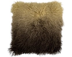 Pansy Cushion, Brown, Lambskin Tibetian
