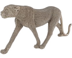 Panter- Groot- sculptuur beeld glinster goud polystone/ Deco & Cadeau by Peters