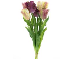 Papegaai kunst tulpen 6 stuks 51cm red combo Real Touch -Real Touch Parrot tulip bundle Sally X6 red combo 51cm