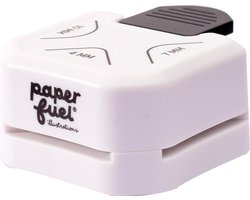 Paperfuel Pons - hoekpons - 3 in 1 papier pons - 4,7,10 mm - Wit, Zwart