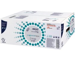 Papernet 406347 DISSOLVETECH Z-gevouwen handdoek, Pure Cellulose, Wave reliëf, 2-Ply, Wit (Pak van 4000)