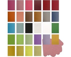 Papier, A5, 56 stuks, verschillende kleuren, 250 g, 28 kleuren, A5/56 stuks