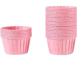 Papier Cupcake 50 Stuks geschikt voor Dessertbekers Veelkleurig Thuisfeest Bruiloft - Roze