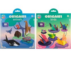 Papier Origami voor Kinderen 2pcs - Compleet Knutselpakket met Origami voor Kinderen, Inclusief Origami Vogels en Dieren met Wiebeloogjes