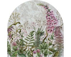 Papier peint intissé pré-encollé fresques géantes - ARCHE COMPOSITION FLORALE SUR BÉTON - 90x90cm