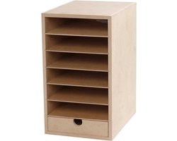 Papier Storage Unit A5 - Opbergkast voor papieren - MDF - Met planken & lade