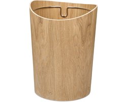 papierbak 9 l - met afvalzakhouder - houtlook - 30 x 23 cm - lichtbruin