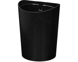papierbak 9 l - met afvalzakhouder - houtlook - 30 x 23 cm - zwart