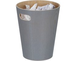 papierbak hout - rond - 7,5 l - zonder deksel - 28 x 23 cm - kantoor - grijs