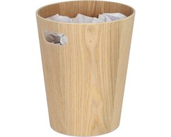 papierbak hout - rond - 7,5 l - zonder deksel - 28 x 23 cm - kantoor - natuur