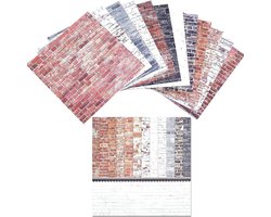 Papierblok - Decoratief - 24 vellen - 12 stijlen - Voor Baksteenalbum - 15 x 15 cm - Decoupage - Karton - Achtergrond - Kalender - Kaarten - Fotoalbum - Origami - Geschikt voor Diverse Creatieve Projecten met Papierulsels