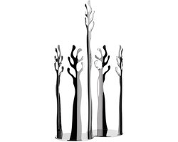 Papieren Bekerhouder - Kopjes Dispenser - Keuken Organiseren - Koraal Design - 33 cm Hoog - Zilver