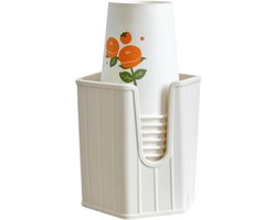 Papieren Bekerhouder - Wegwerp Bekers - Badkamer Organiseren - Ruimtebesparend Ontwerp - 97 x 97 x 102 cm - Beige