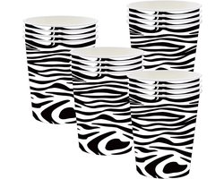 Papieren bekers voor jungle safari - zebra print - feestartikelen - perfecte aanvulling voor verjaardagsfeest - ShopVlot