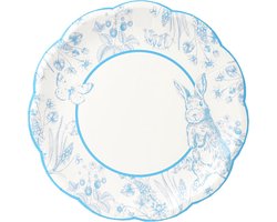 Papieren Borden 10 Stuks - Wegwerpborden Blauw en Wit voor Kinderen en Volwassenen - Ideaal voor Feestjes en Barbecues - 23 cm