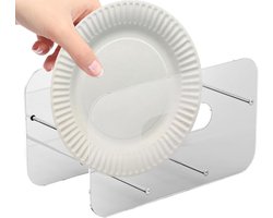 Papieren Borden Organizer - Borden Dispenser - Keuken Organiseren - Met Bestekhouder - Tot 30cm - Transparant