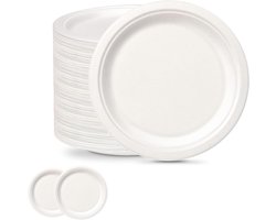 Papieren Bordjes Wit 7 Inch - 100 Stuks - Ideaal voor Feesten, Picknicks en Barbecues