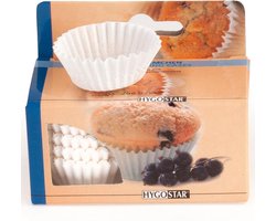 Papieren cupcake vormpjes - bakvormpjes - muffin vormpjes - cake vormpjes – 100 stuks - wit