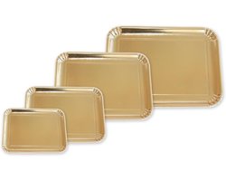 Papieren Dienbladen - Voedsel Schalen - Taarten Presenteren - Voedselveilig Karton - 17 x 25 cm - Goud