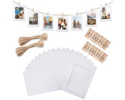 Papieren fotolijsten - DIY fotolijsten - set van 20 - wit - karton