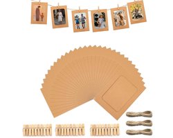 Papieren fotolijstjes set - vintage stijl - 30 stuks - duurzaam