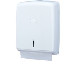 Papieren handdoek dispenser - ABS kunststof - Wit - Z en V vouw - blanco