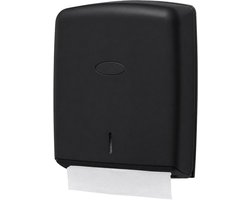 Papieren handdoek dispenser - ABS kunststof - Zwart - Z en V vouw - Blanco
