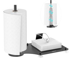 Papieren Handdoek- en Servettenhouder - Zwarte Metalen Platte Houder voor Servetten en Papieren Handdoeken - Multifunctioneel en Geschikt voor Keuken Restaurant