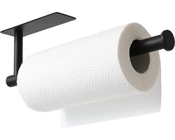 Papieren handdoek houder - keukenkast onder papieren handdoek houder, badkamer handdoek kleverige papieren handdoek roll houder, wand zwarte papieren handdoek houder papieren handdoek houder