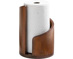 Papieren handdoek houder - Keukenrolhouder - Keuken organiseren - Massief hout constructie - 26x17 cm - Houtkleurig