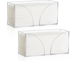 Papieren Handdoekdispenser Set voor Aanrecht en Badkamer - Transparante Acryl Handdoekhouder voor Gevouwen Papieren Handdoeken